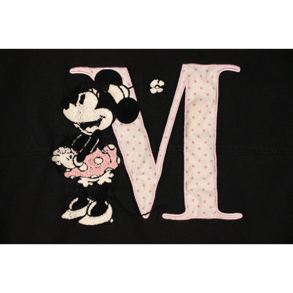 Disney Minnie Mouse Spirit Jersey XL‎ Black Pink Polka Dot Logo Sweatshirt - Picture 5 of 12